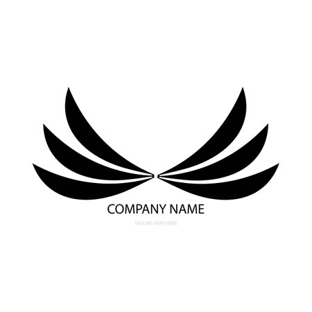 black wing illustration logo vectorのイラスト素材