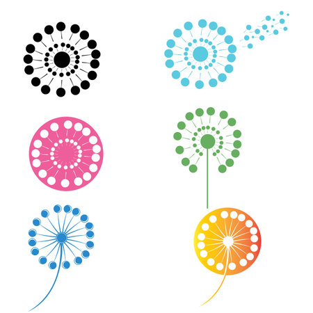 dandelion flower illustration logo vectorのイラスト素材