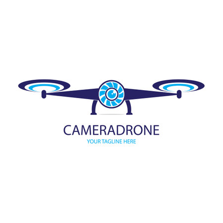 camera drone illustration logo vector designのイラスト素材