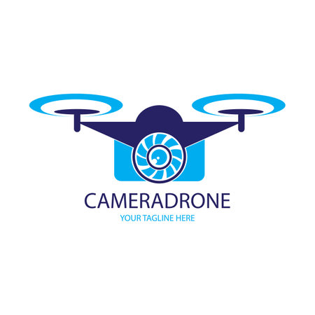 camera drone illustration logo vector designのイラスト素材
