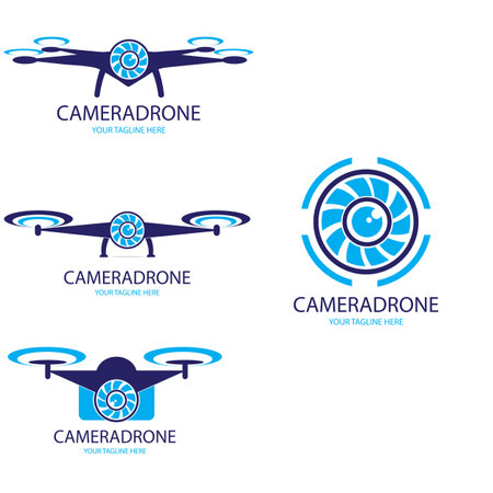 camera drone illustration logo vector designのイラスト素材