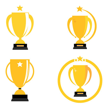 trophy illustration logo vector  designのイラスト素材