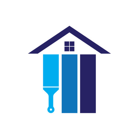 home paint illustration logo vectorのイラスト素材