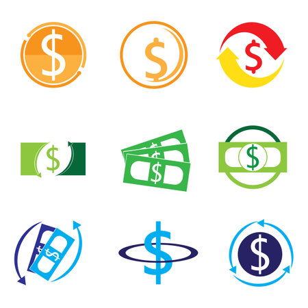 money changer, dollar illustration logo vectorのイラスト素材