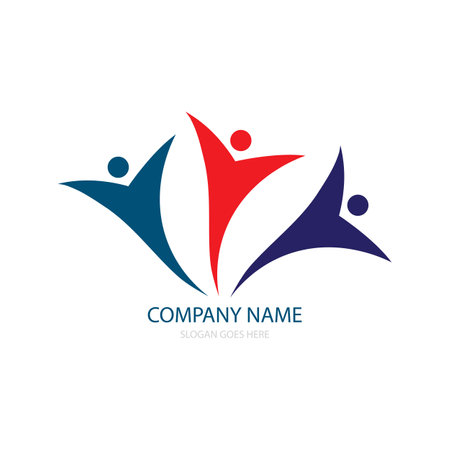 human star, success together illustration logo vectorのイラスト素材