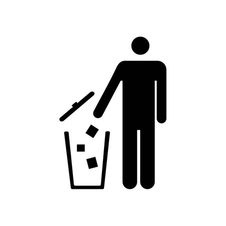 dustbin illustration icon logo vectorのイラスト素材