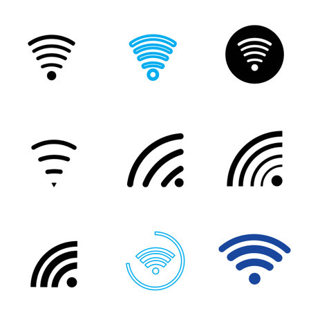 set of wifi illustration logo vectorのイラスト素材