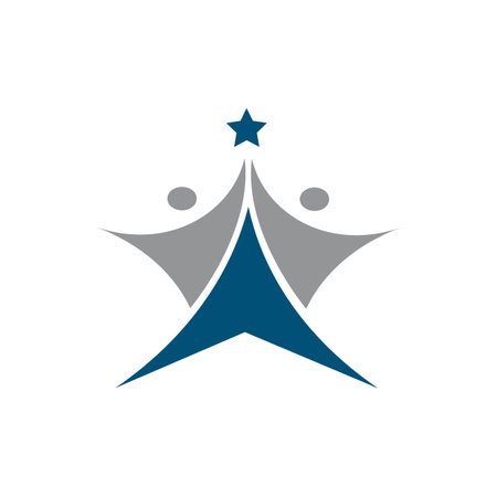 human star, success together illustration logo vectorのイラスト素材