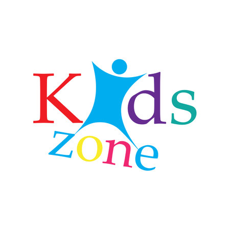 kids zone, playing illustration logo vectorのイラスト素材