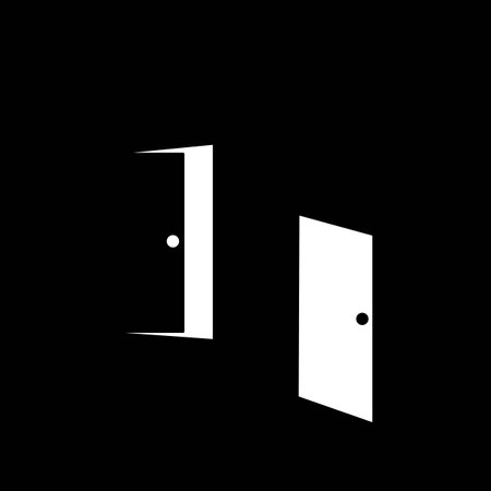 door, open and close illustration vectorのイラスト素材