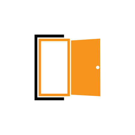 door open illustration logo vectorのイラスト素材