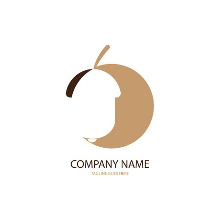 acorn, oak illustration logo vectorのイラスト素材