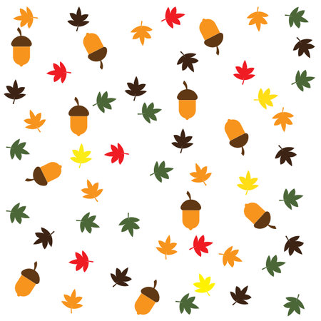 acorn, oak leaf illustration logo vectorのイラスト素材