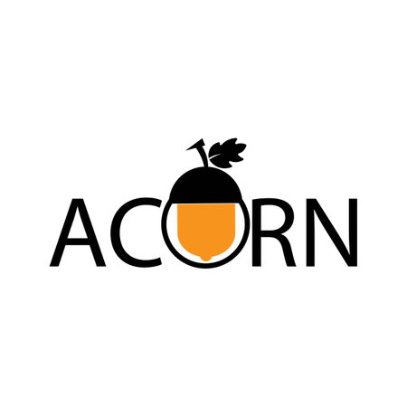 acorn, oak illustration logo vectorのイラスト素材