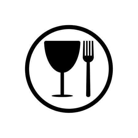 glass and fork illustration logo vectorのイラスト素材