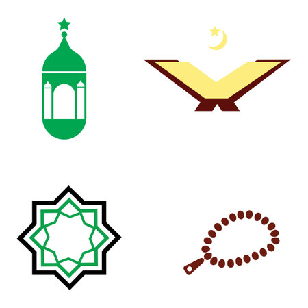 islamic religion illustration logo vector designのイラスト素材