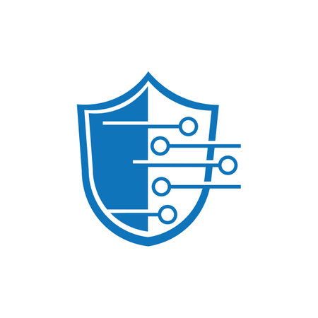 shield digital, technology illustration logo vectorのイラスト素材
