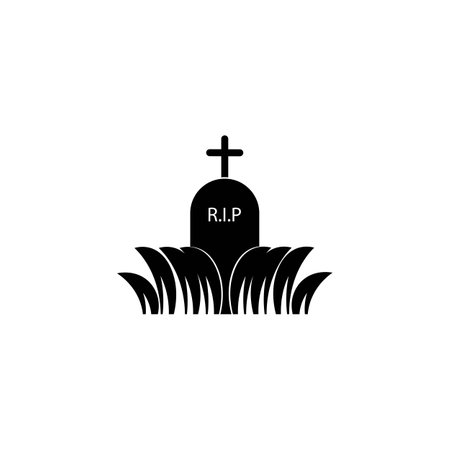 grave rip illustration icon logo vectorのイラスト素材