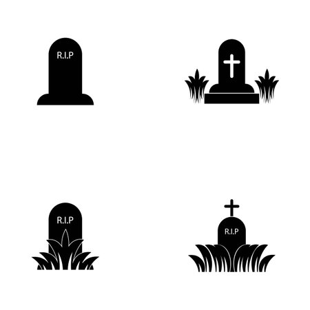 grave rip illustration icon logo vectorのイラスト素材