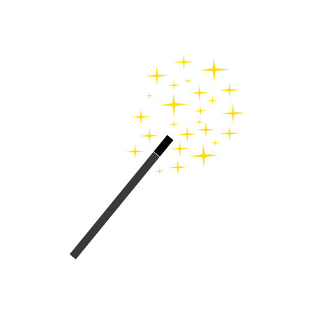wand magic illustration icon logo vectorのイラスト素材