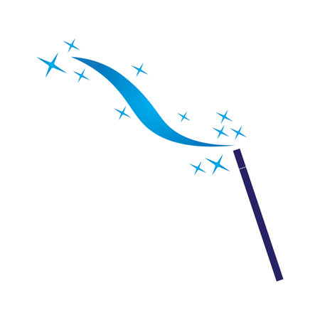 wand magic illustration icon logo vectorのイラスト素材