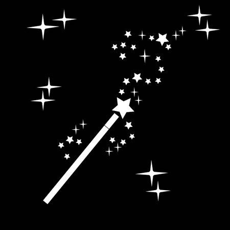 wand magic illustration icon logo vectorのイラスト素材