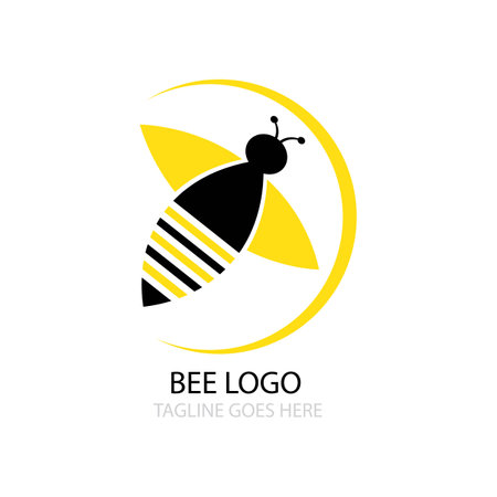bee illustration icon logo vectorのイラスト素材