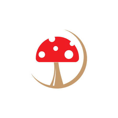 mushroom illustration icon logo vectorのイラスト素材