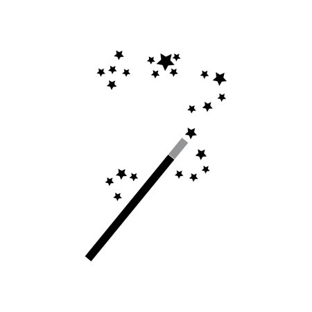 wand magic illustration icon logo vectorのイラスト素材