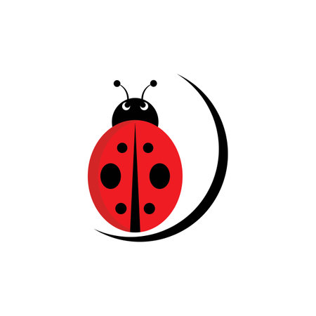 ladybug illustration icon logo vector designのイラスト素材