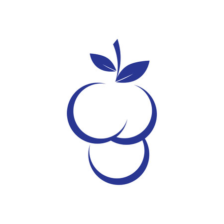 blueberry illustration icon logo vector designのイラスト素材