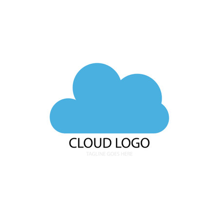 blue cloud illustration logo vector designのイラスト素材