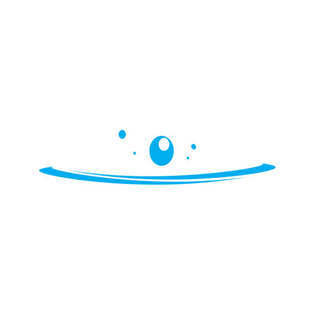 blue water splash illustration logo vectorのイラスト素材