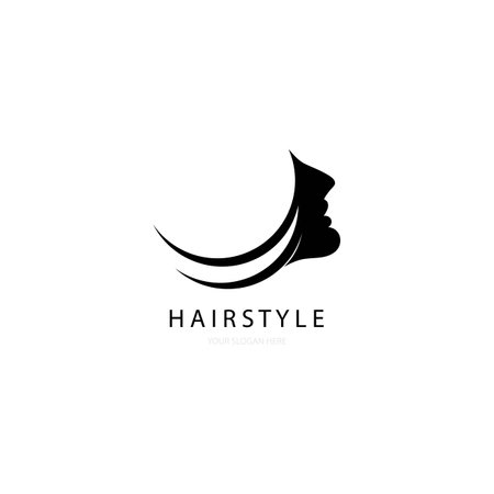 women hairstyle illustration logo vectorのイラスト素材