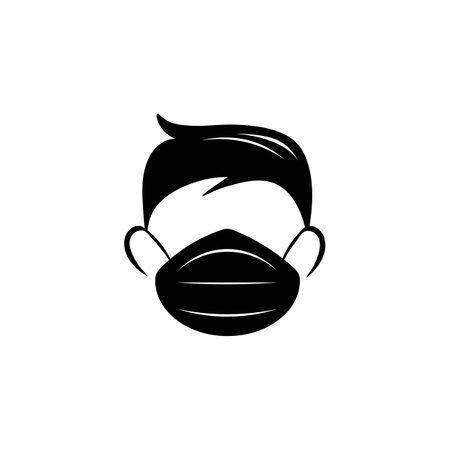 face with mask illustration logo vector designのイラスト素材