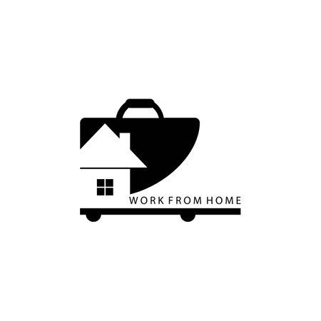 work from home illustration logo vector designのイラスト素材