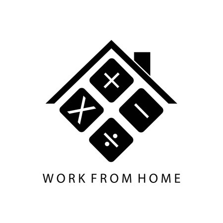 work from home illustration logo vector designのイラスト素材