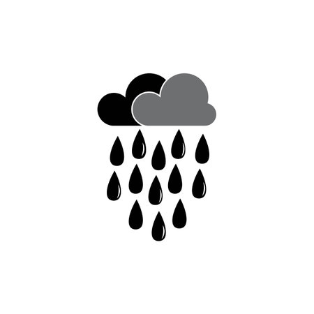 cloud and rain icon template designのイラスト素材