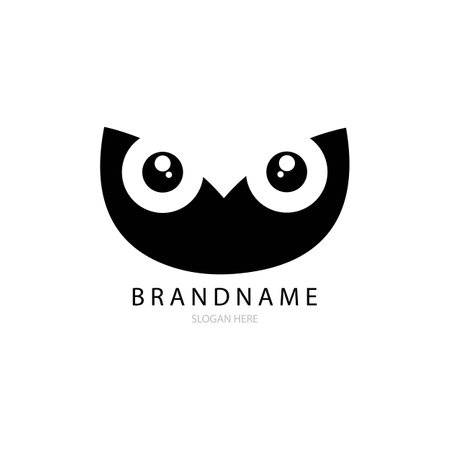 eye owl icon logo vector template designのイラスト素材