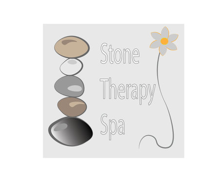 Stone and flower logo vectorのイラスト素材