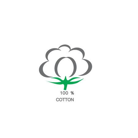 cotton illustration icon logo vector designのイラスト素材