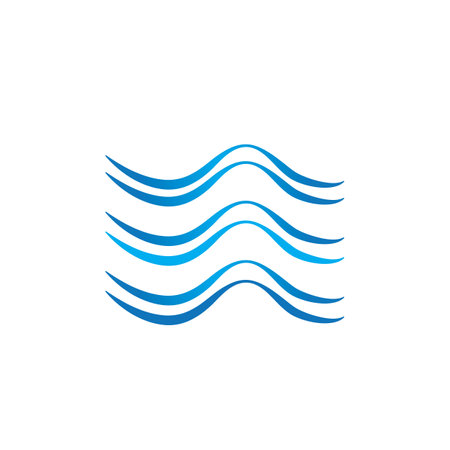 wave illustration icon logo vector designのイラスト素材