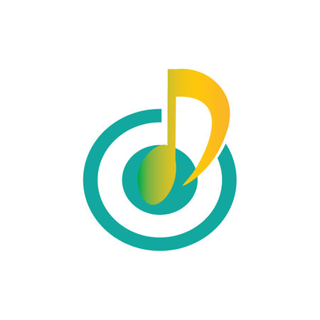 music note illustration icon logo vector designのイラスト素材
