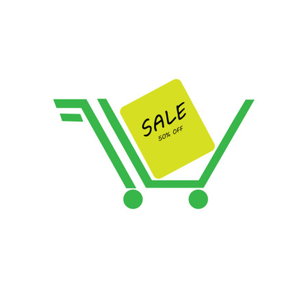 shopping cart illustration icon logo vector designのイラスト素材