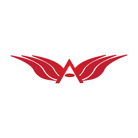wings, letter a illustration logo vectorのイラスト素材