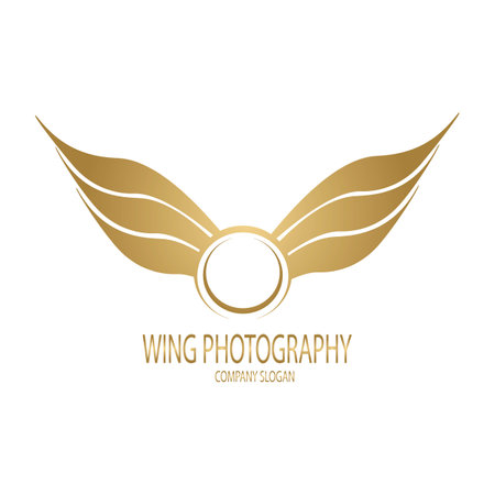 wings photography illustration logo vector designのイラスト素材