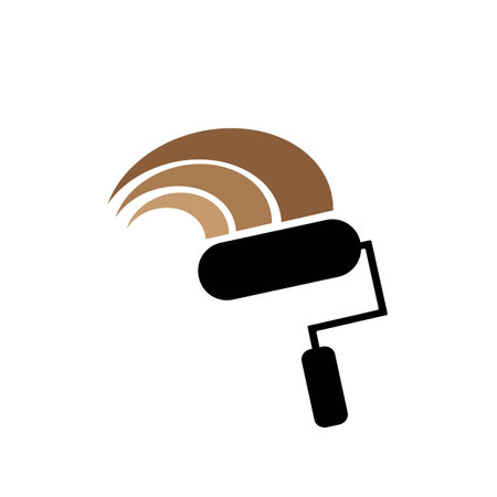 paint brush illustration logo vector designのイラスト素材