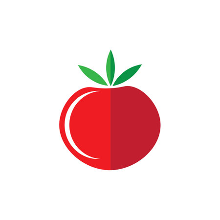 tomato illustration logo vector designのイラスト素材