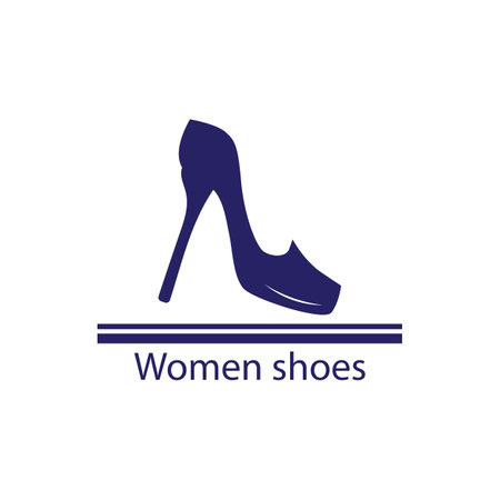 women shoes illustration logo vector designのイラスト素材