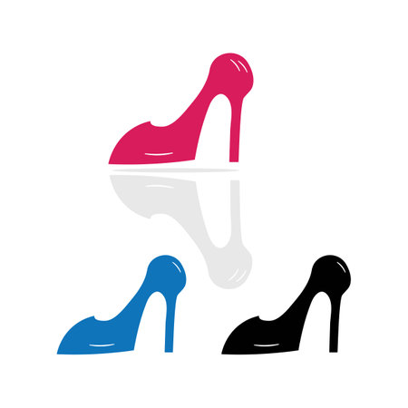 women shoes illustration logo vector designのイラスト素材